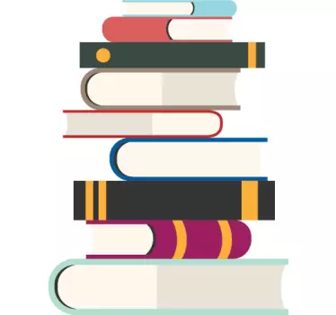 Sticker kinderen stapel boeken - TenStickers