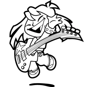 Sticker kinderen vrolijk meisje gitaar - TenStickers