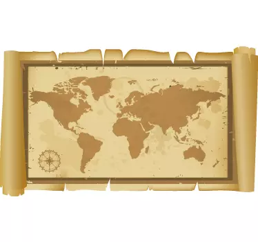 Sticker klassieke wereldkaart - TenStickers