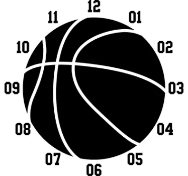 Sticker klok basketbal - TenStickers