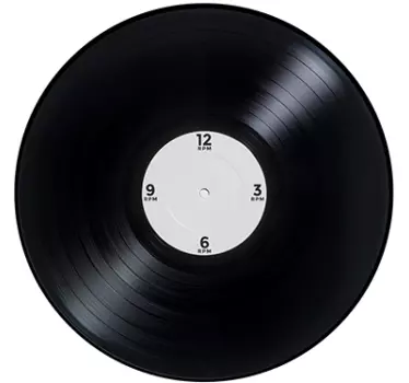 Sticker klok muziekplaat - TenStickers