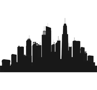 Sticker krijtbord skyline - TenStickers