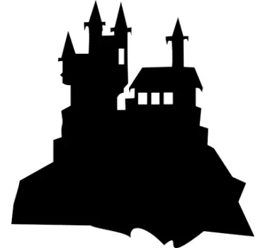 Sticker krijtbord spookkasteel - TenStickers