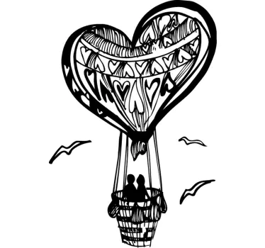 Sticker luchtballon hartje - TenStickers