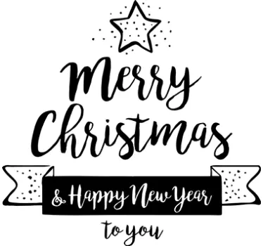 Sticker merry christmas happy new year - TenStickers