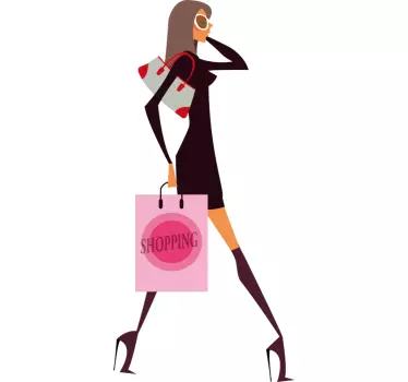 Sticker mode fashion shoppen vrouw - TenStickers
