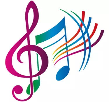 Sticker muzieknoot blauw paars - TenStickers