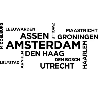Sticker namen steden Nederland - TenStickers