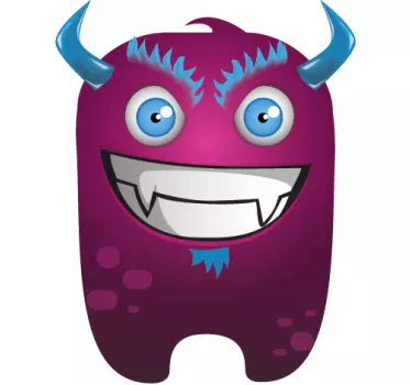 Sticker paars monster - TenStickers