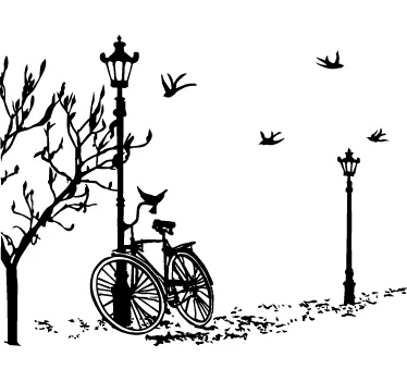 Sticker park straatlantaarn fiets - TenStickers
