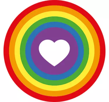 Sticker regenboog cirkel hart - TenStickers