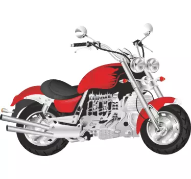 Sticker rode motor - TenStickers