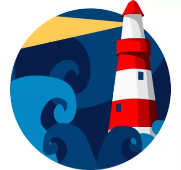Sticker rond vuurtoren - TenStickers