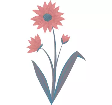 Sticker roze bloem - TenStickers