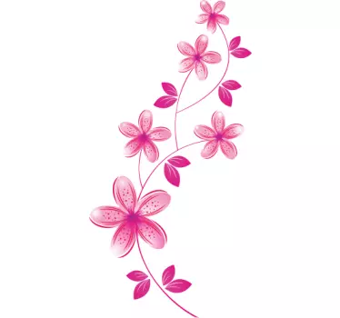 Roze bloemen muursticker - TenStickers
