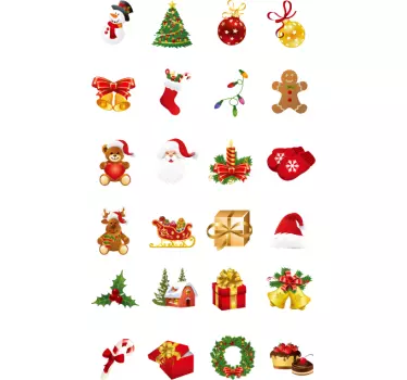 Sticker set kerst kerstmis - TenStickers
