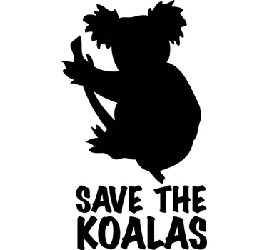 Sticker Silhouette Save the Koalas - TenStickers