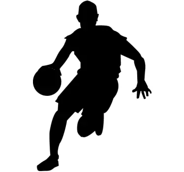 Sticker sport basketbalspeler dribbelen - TenStickers