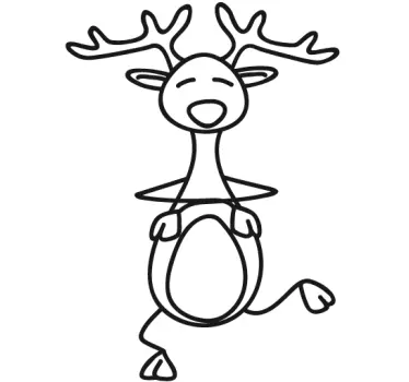 Sticker tekening eland kerst - TenStickers