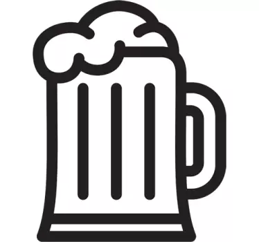 Sticker tekening glas bier schuimkraag - TenStickers