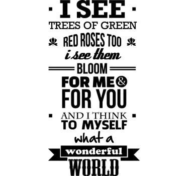 Sticker tekst wonderful world - TenStickers