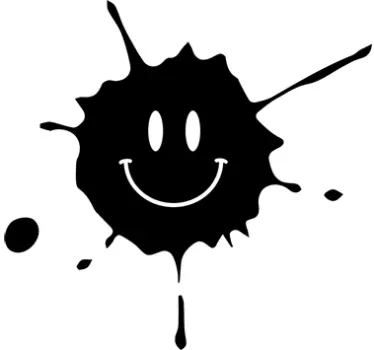 Muursticker verf spetter smiley - TenStickers