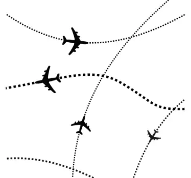 Sticker vliegtuigen routes - TenStickers