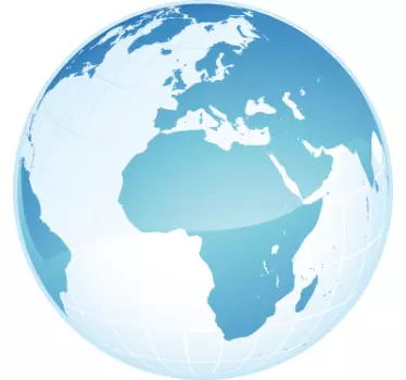Sticker wereld bol turquoise Afrika - TenStickers