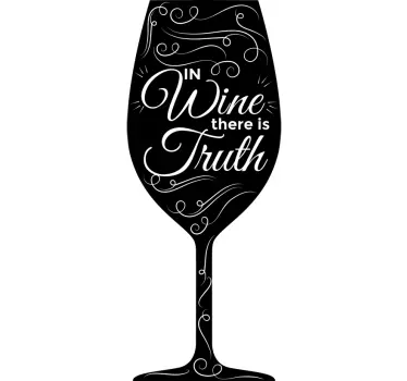 Sticker wijn glas quote waarheid - TenStickers