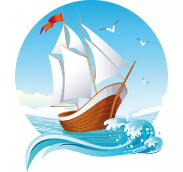 Sticker zeilboot kinderen - TenStickers