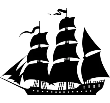 Sticker zeilschip ouderwets - TenStickers