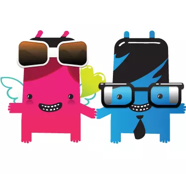 Stickers kinderen koppel monsters - TenStickers