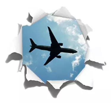 Muurdecoratie stickers vliegtuig in de lucht - TenStickers