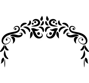 Symetrisch sierlijk ornament hoofdeinde bed - TenStickers