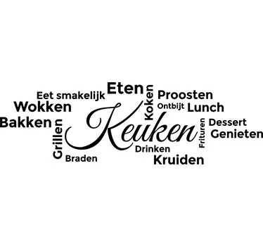 Muursticker keuken tekst woorden eten - TenStickers