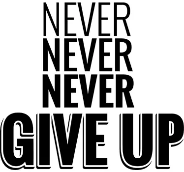 Tekststicker Never Give Up - TenStickers