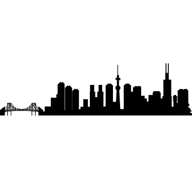 Tokio Skyline Muursticker - TenStickers