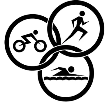 Triatlon zwemmen, hardlopen, fietsen sticker - TenStickers