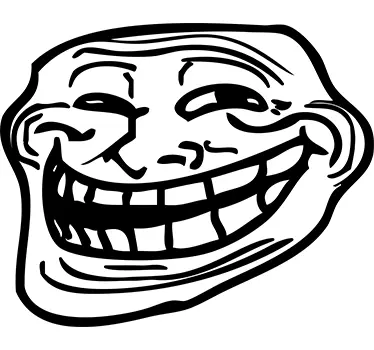 Troll face Muursticker - TenStickers