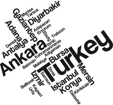 Turkije steden sticker - TenStickers