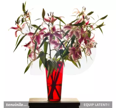 Vaas met lelies bloemen sticker - TenStickers