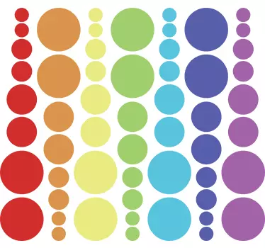 Set van 56 gekleurde cirkels sticker - TenStickers