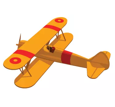 Vliegtuig geel sticker - TenStickers