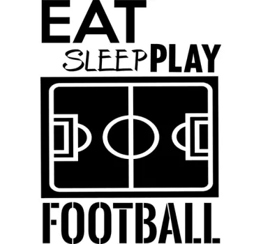 voetbal muursticker eat,sleep,play - TenStickers
