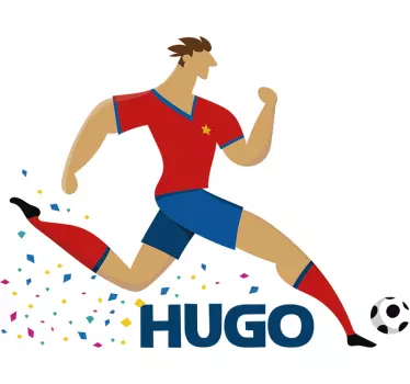 Muursticker voetbal naam en speler - TenStickers