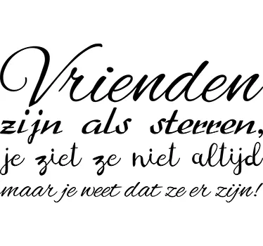 Muursticker woonkamer vriendschap tekst sticker - TenStickers
