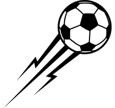 Wandsticker van Voetbal met Bliksem - TenStickers