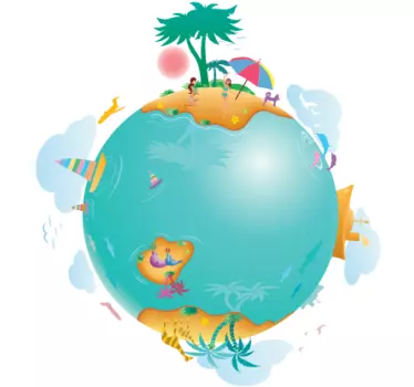 Wereld levend planeet sticker - TenStickers