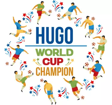 World cup champion naamsticker - TenStickers