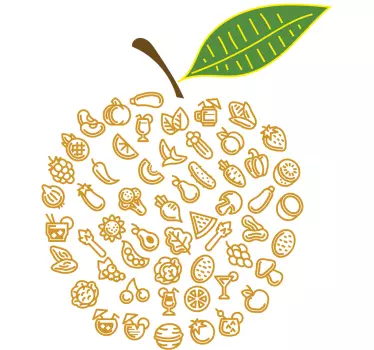 Sticker appel gemaakt van voedsel - TenStickers